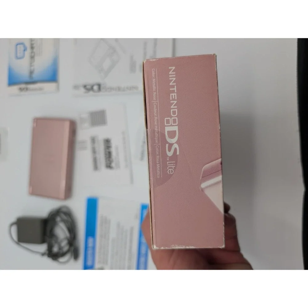 Nintendo DS Lite Coral Pink Console Complete In Box CIB Charger Manual Tested